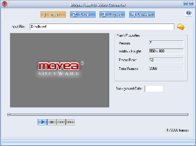 Screenshot of Moyea Flash to Video Converter