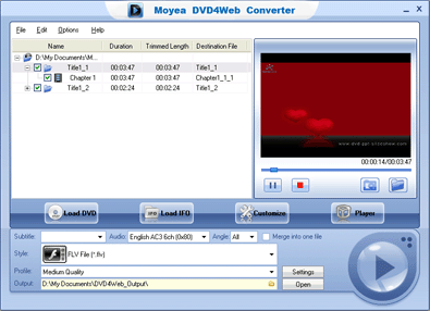 import video files to Video4Web Player