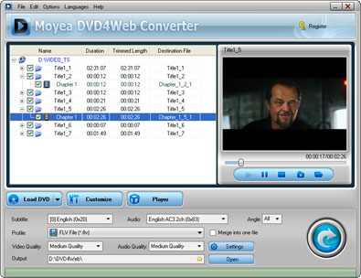 import video files to Video4Web Player