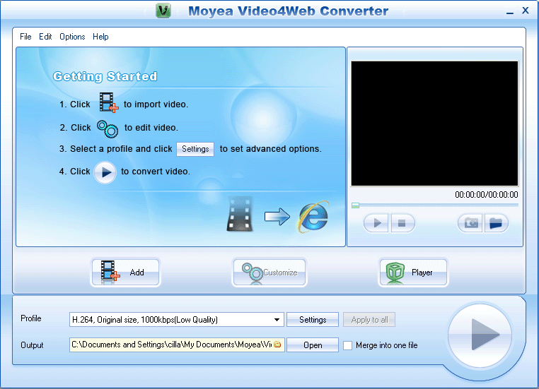 Free Video to flash converter converts video to FLV, MP4, MOV...with H.264 codec