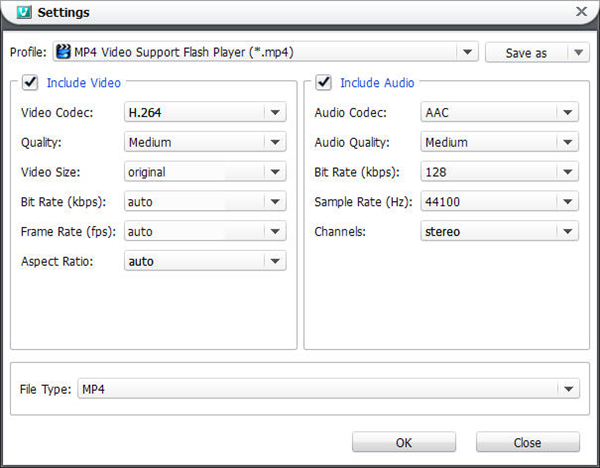 Customize video parameters with Moyea Video4Web Converter