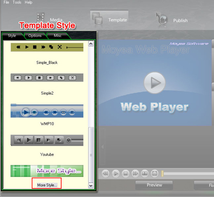 web flash video templates